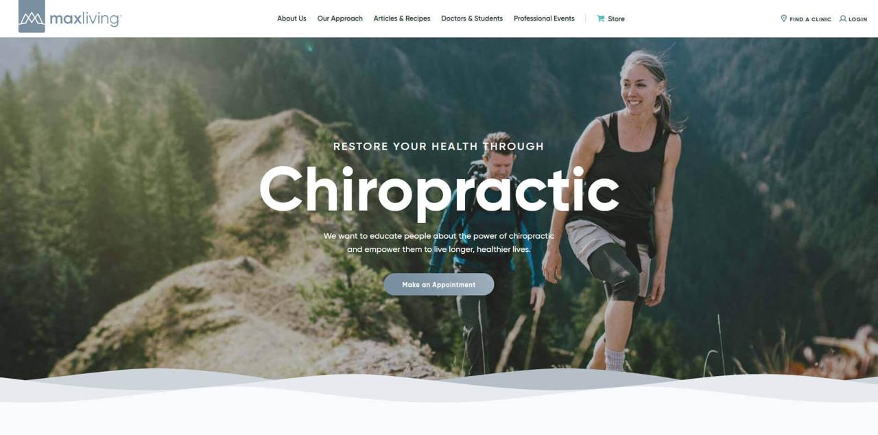 MaxLiving website screenshot